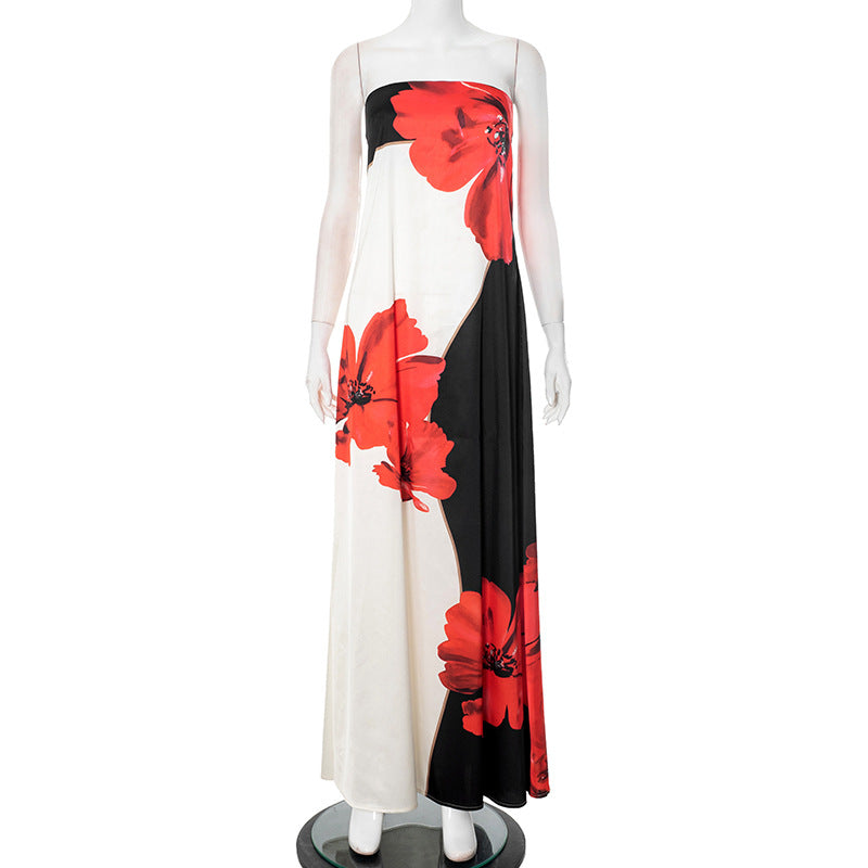 Femme Off-the-Shoulder Floral Maxi Kjole Stilla
