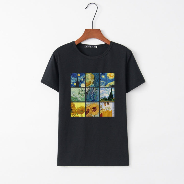 Kvinders T-shirt med kreativ kunsttryk Stilla