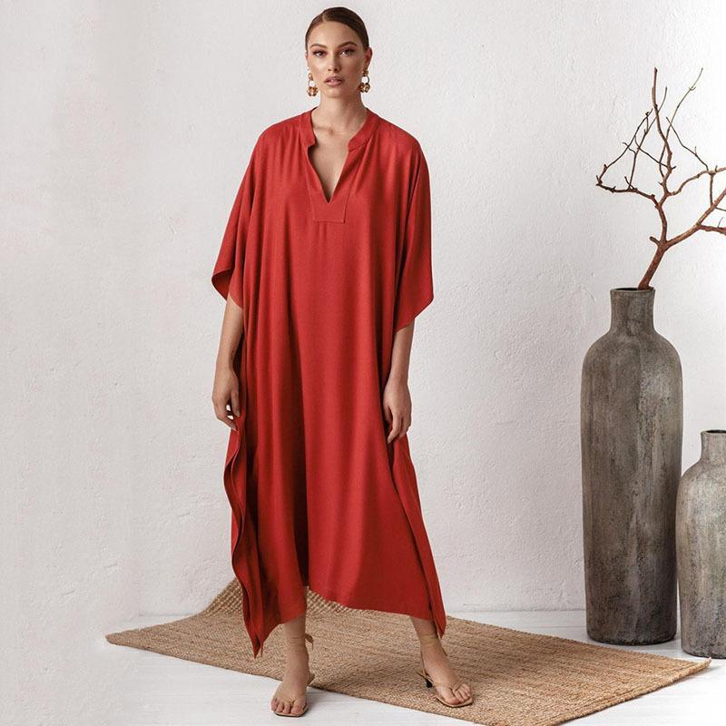 Dame Elegant skåret kaftan i blødt stof Stilla
