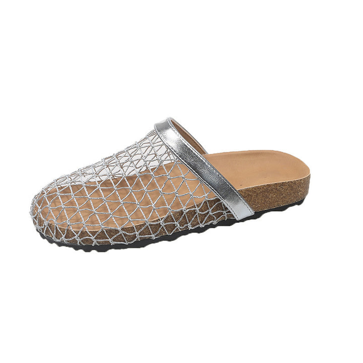 Femme Open-Toe Mesh Slide Mules med behagelig korkfodbed Stilla