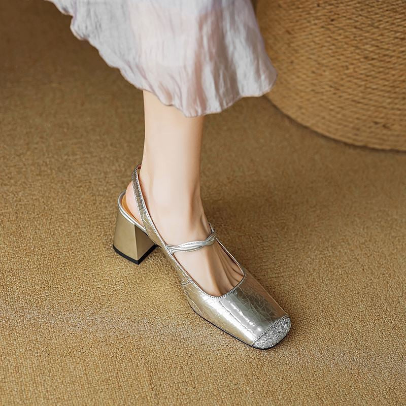 Kvinder Elegante Slip-on høje hæle med perledetalje Stilla