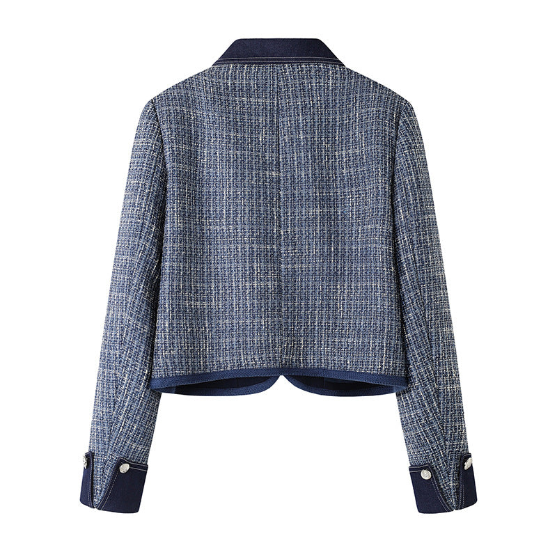 Dame moderat kort jakke i tweed-stil Stilla