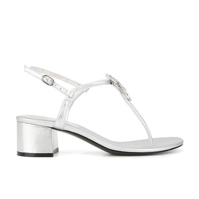 Dame Sling-sandaler med elegant glitrende element og behagelig hælhøjde Stilla