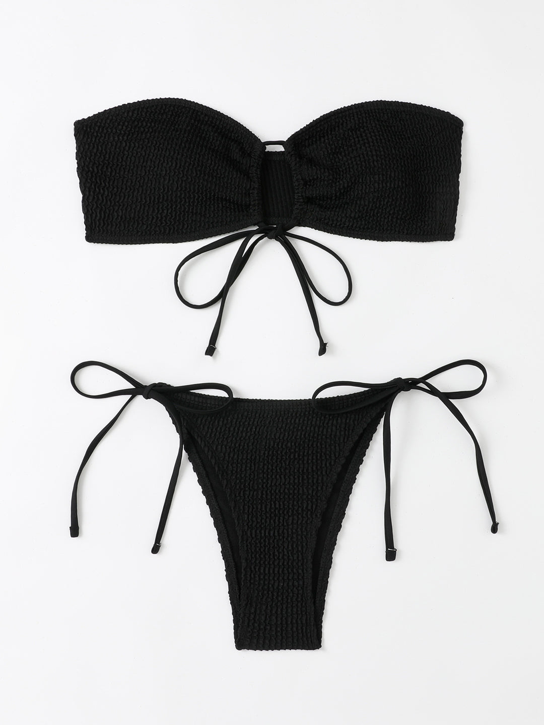 Dame bandeau bikini sæt med velcro og justerbare bindebånd Skovae