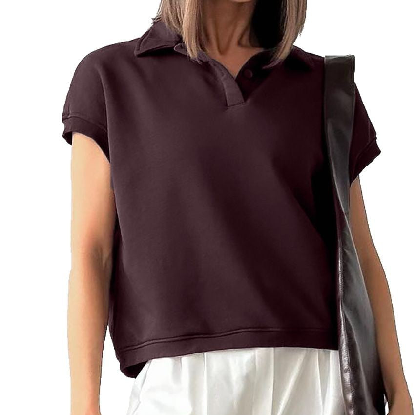 Dame Kortærmet Poloshirt med afslappet snit og knaplukning Stilla