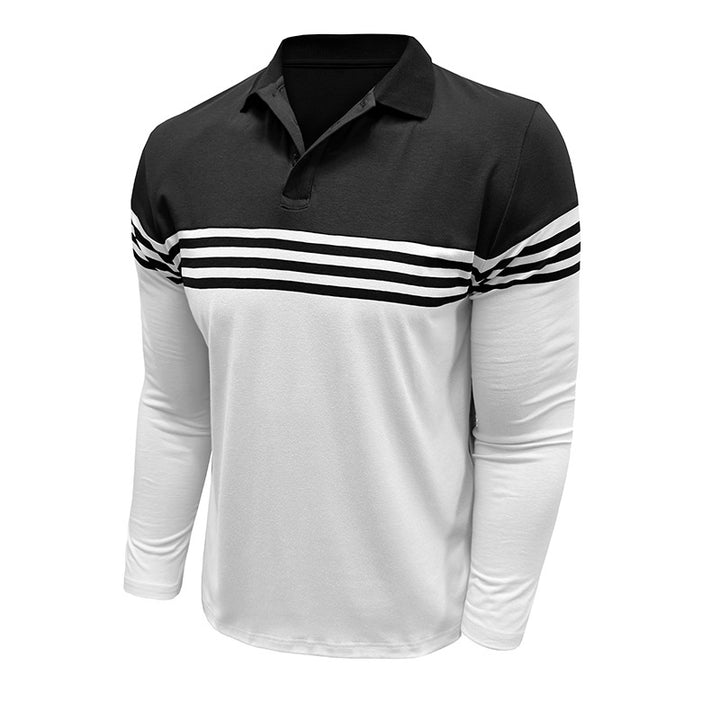 Herrer Poloshirt med moderigtigt stribemix og kvalitetsbomuldsstof Stilla
