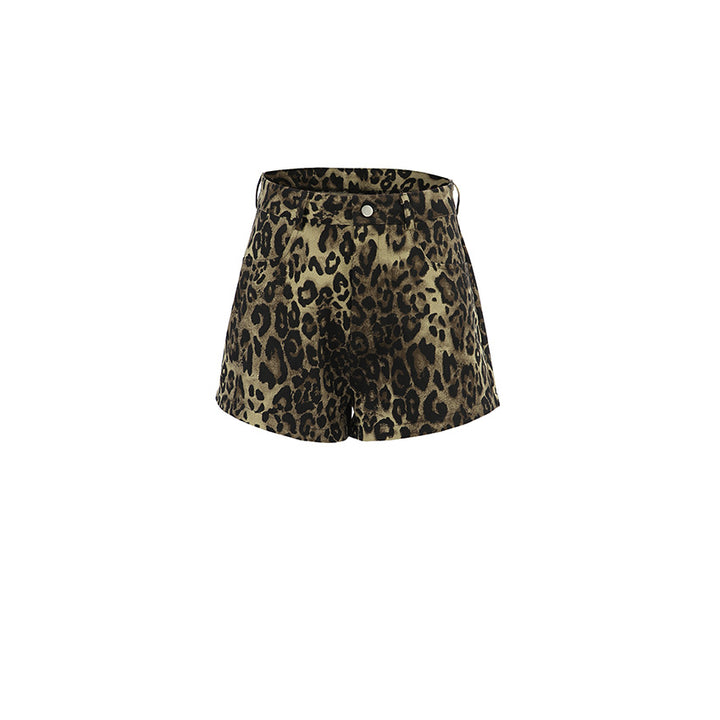 Dame Leo-print shorts med høj talje og elastisk materiale Stilla