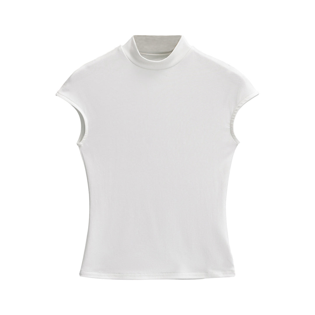 Dame elegant ståkrave top med smalle skuldre Stilla