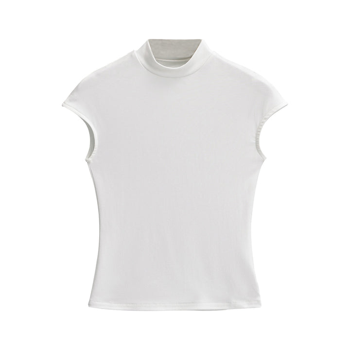 Dame elegant ståkrave top med smalle skuldre Stilla