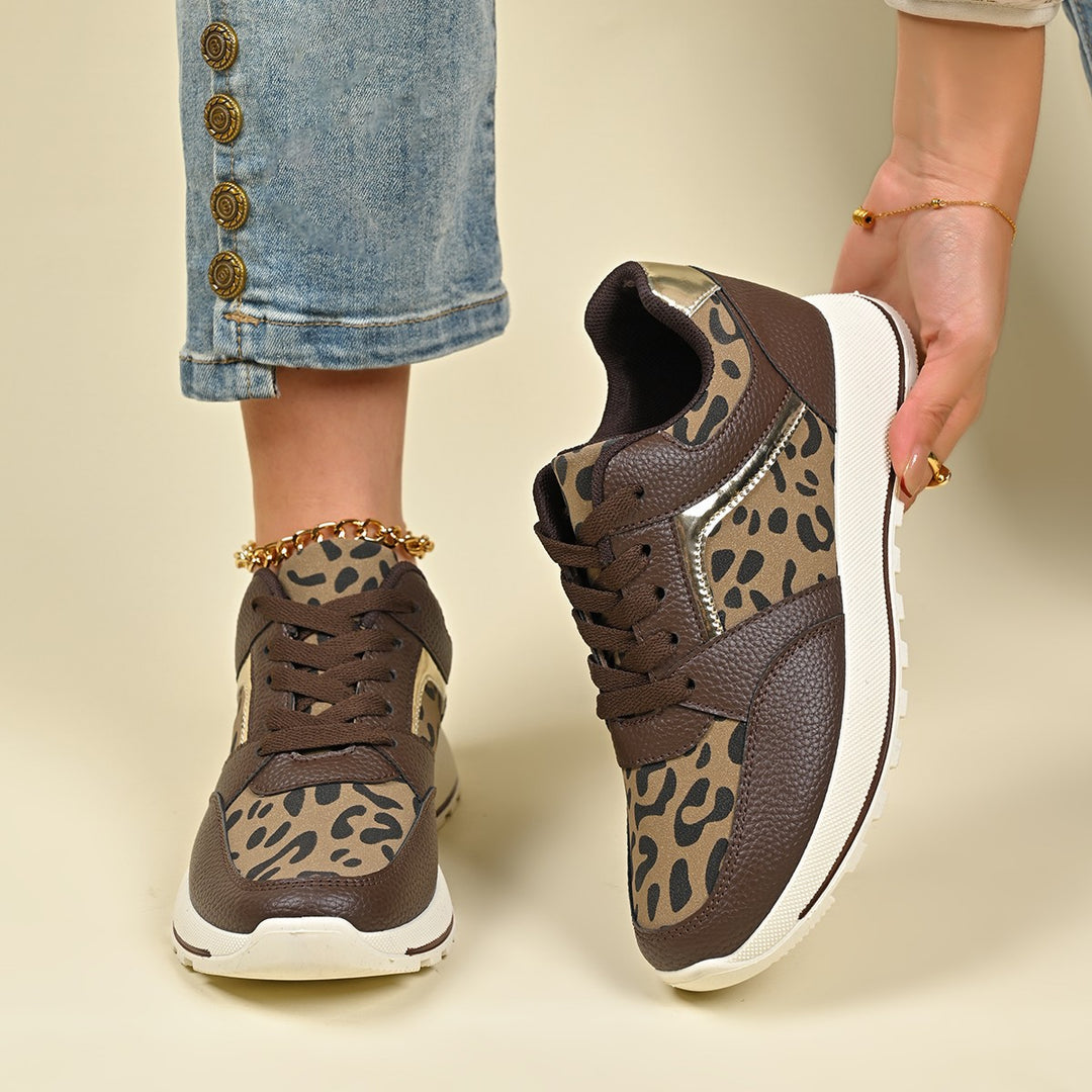 Dame Sneakers med stilfuldt leopardmønster og komfortabel dæmpning Stilla
