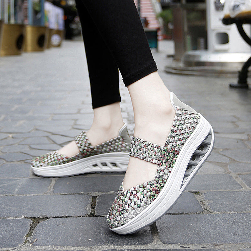 Dame Komfort Woven Slip-On Sneakers Stilla