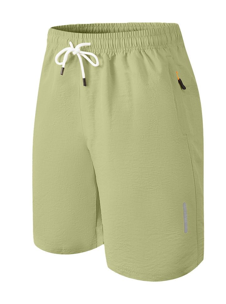 Herrer nan ultralet hurtigtørrende sports- og badshorts med elastisk bund snøre lynlåslomme og reflekterende detalje Skovae