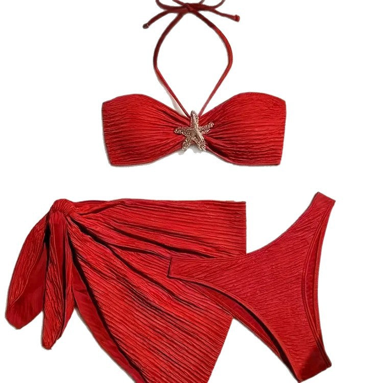 Dame bandeau-bikini med lækkert sarong Skovae