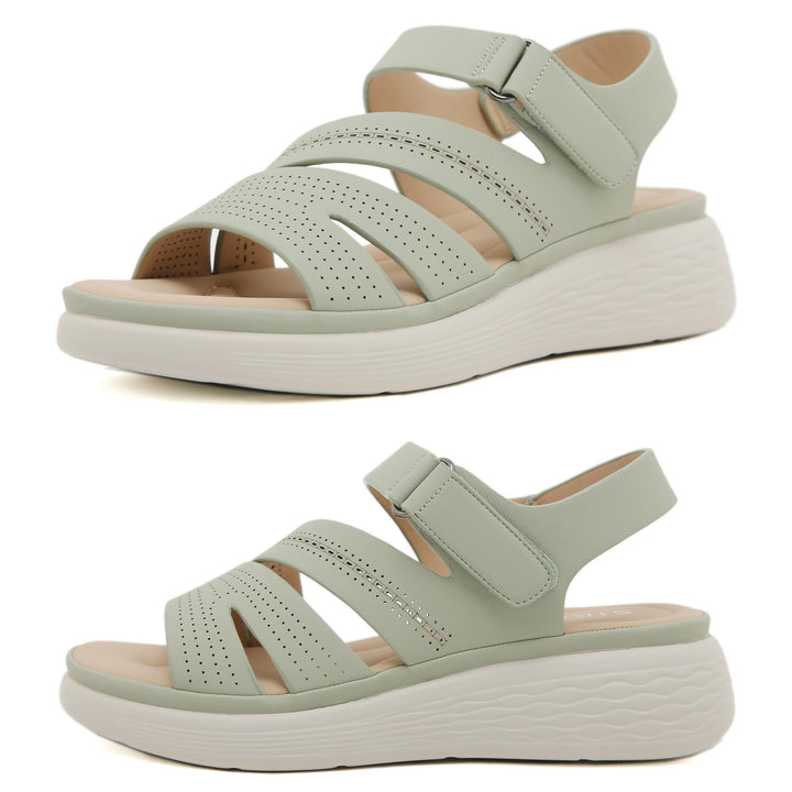 Dame komfortable sandaler med justerbar velcro og åndbar sål Stilla