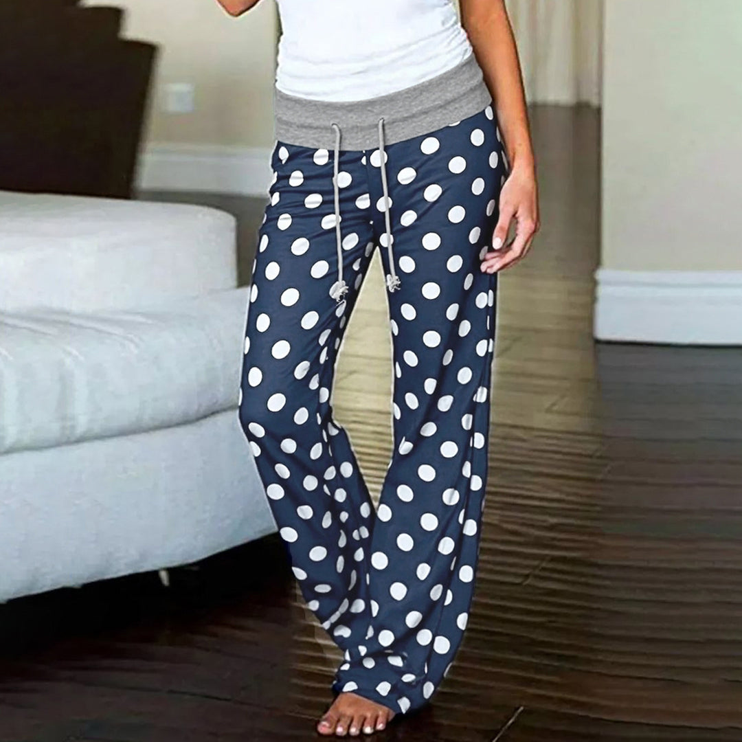 Dame fritidsbukser med løs pasform og farverigt polka dot design Skovae