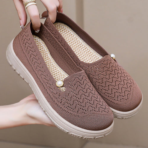Dame Strik-Slipper med mod fashionable perle og skridsikker sål Stilla