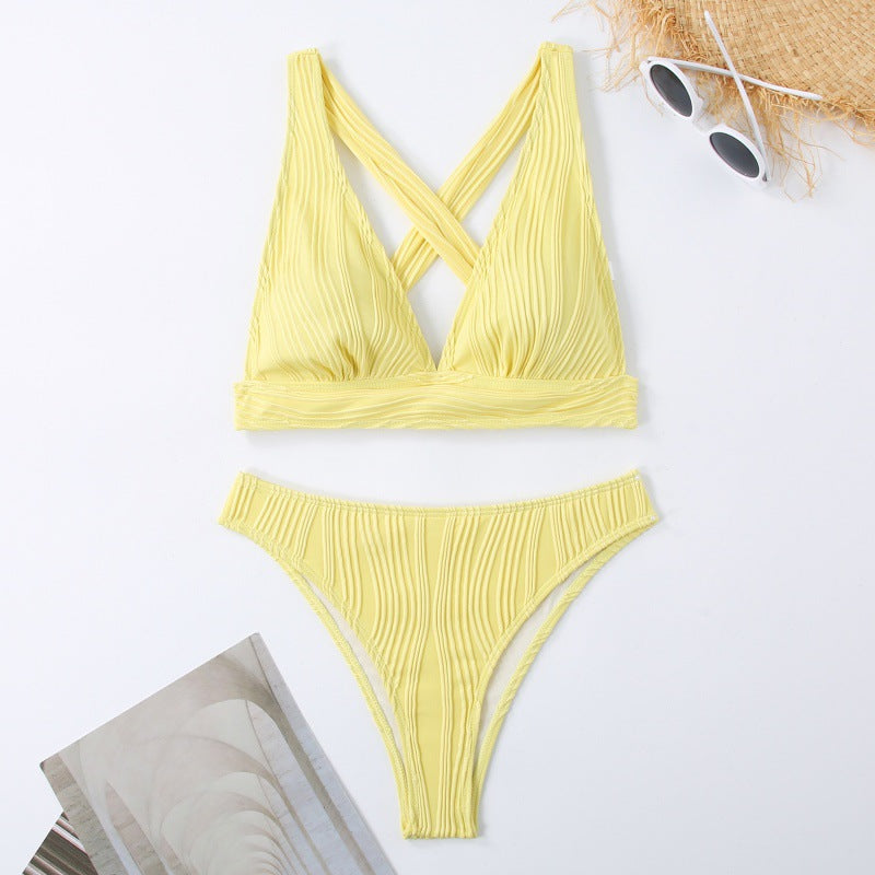 Dame Design Bikini med rynkede detaljer Skovae