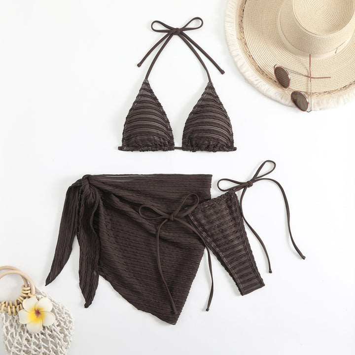 Dame Triangle Bikini Sæt med matchende Cover-Up Stilla