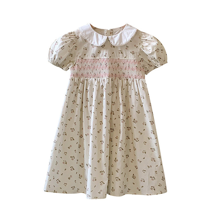 Pige Blomster Smocked Mini Kjole Stilla