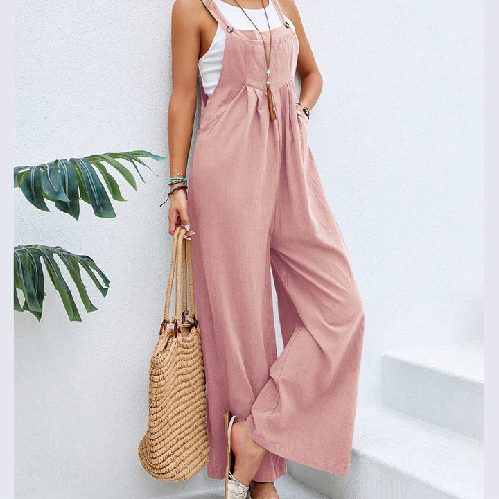 Dame bred overalls med afslappet snit og raffinerede detaljer Stilla