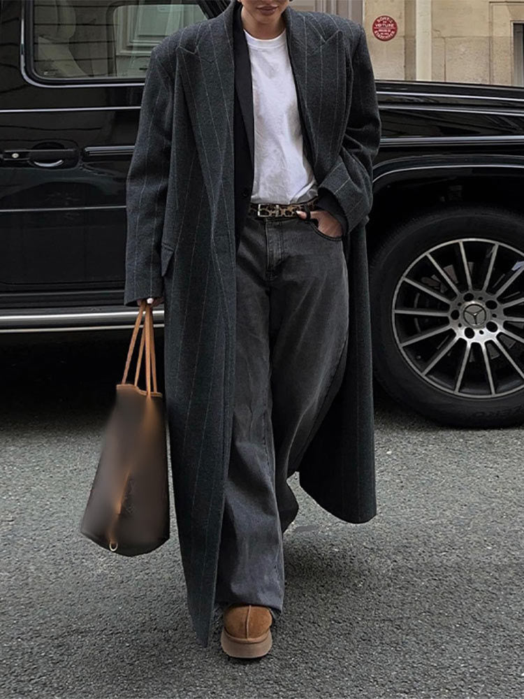 Dame elegant lang skåret blazer Stilla
