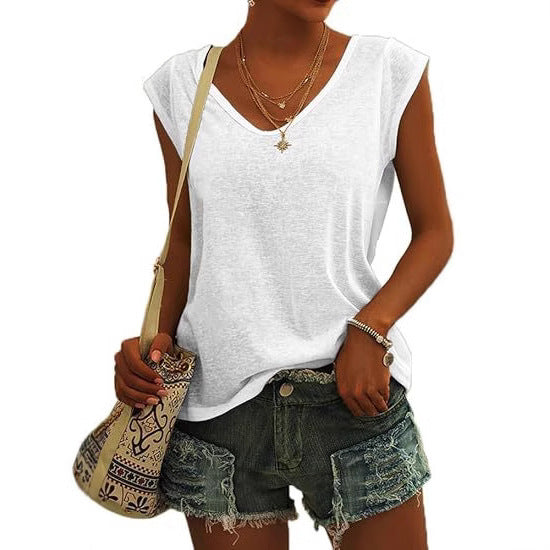 Dame afslappet V-hals T-shirt Stilla