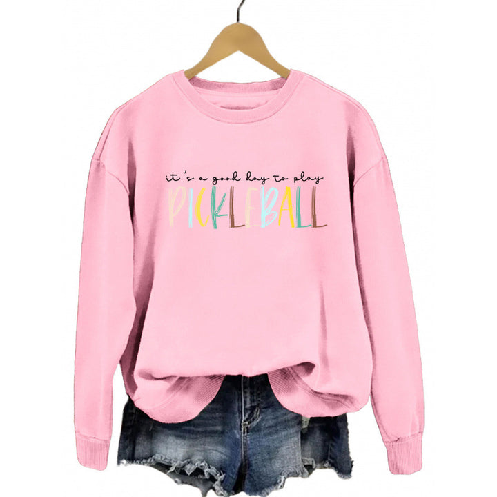 Kvinders afslappet sweatshirt med farverig pickleball print Skovae