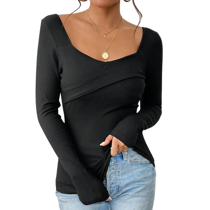 Dame longsleeve body med smart indpakningslook og komfortable ærmeslutninger Stilla