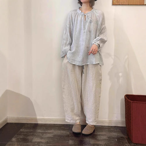 Femme Relaxed Fit Rynket Halsbluse Stilla