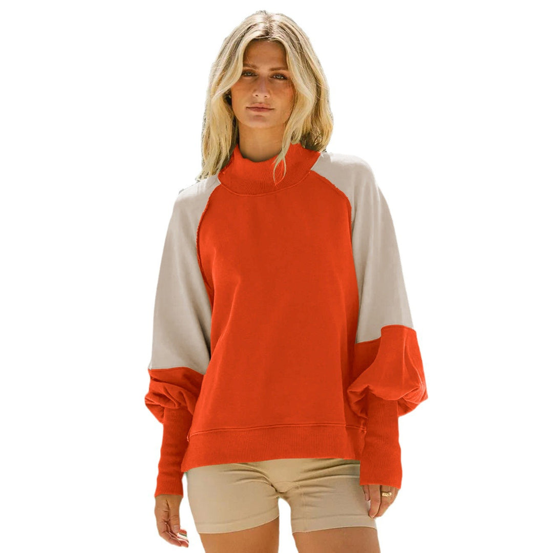 Dame sweatshirt med moderne raglanærmer og høj krave Stilla