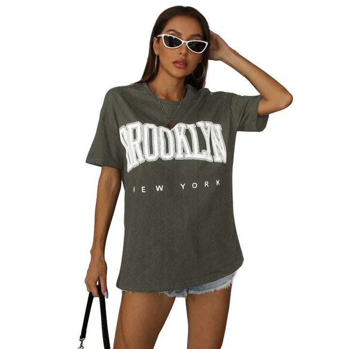 Kvinders oversized T-shirt med trendy Brooklyn print Stilla