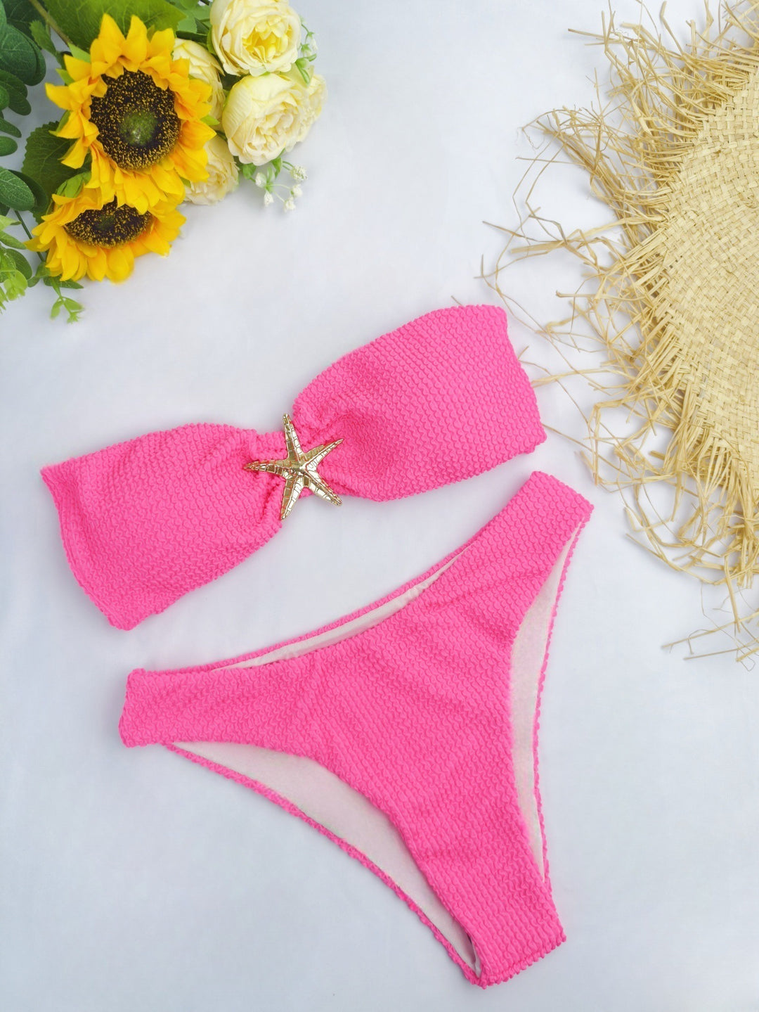 Dame bikini-sæt med elegant sløjfedekoration og justerbare stropper Skovae