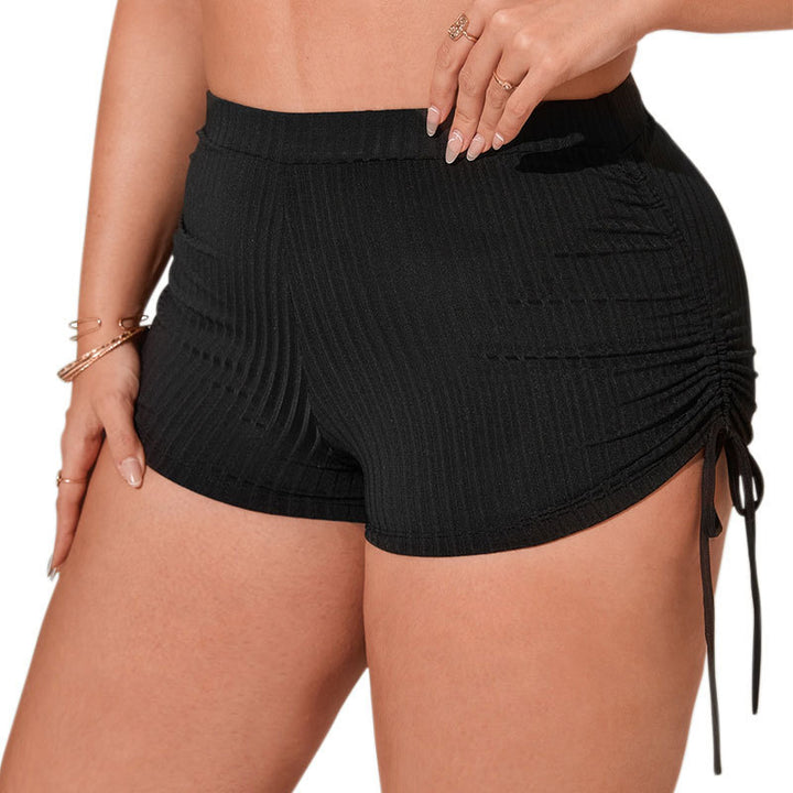 Dame Sportliche Ribbed Shorts med justerbar talje Skovae