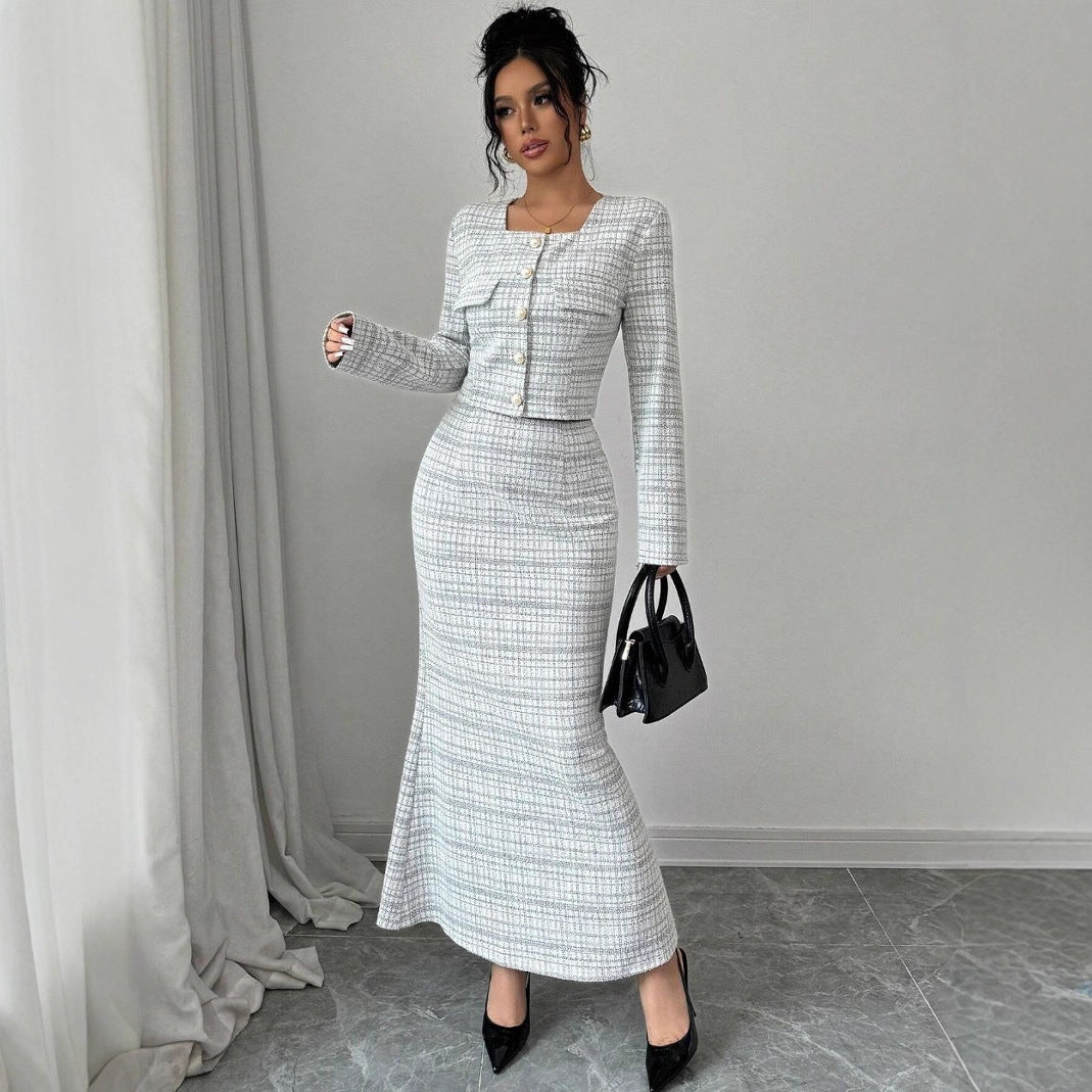 Dame Elegant toc-delt sæt med moderne knapdetalje Stilla