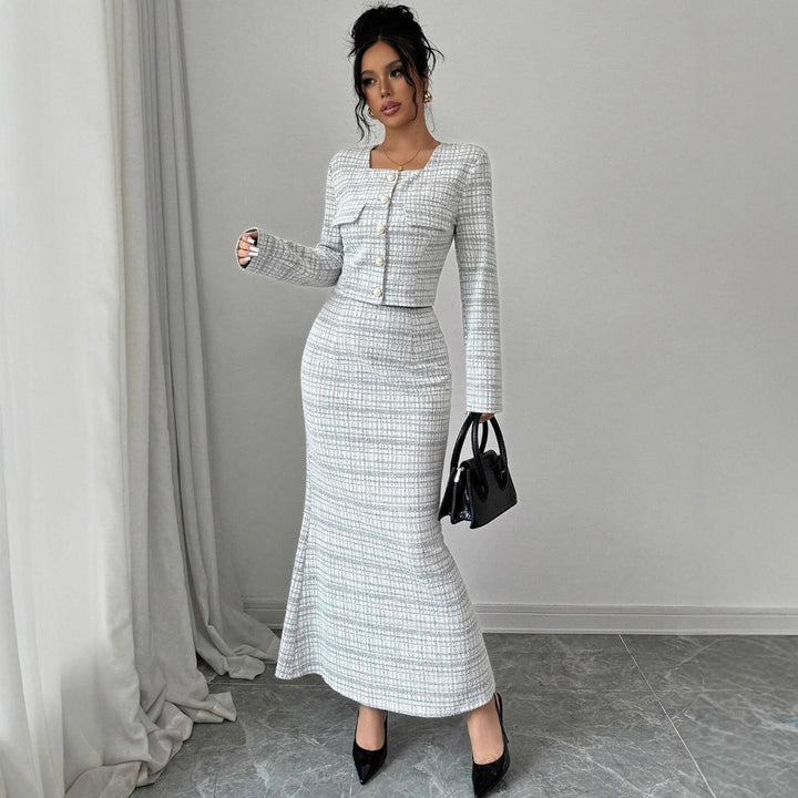 Dame Elegant toc-delt sæt med moderne knapdetalje Stilla