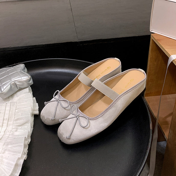 Dame Sling-Ballerinas med elegant sløjfeapplikation og behagelig hælhøjde Stilla