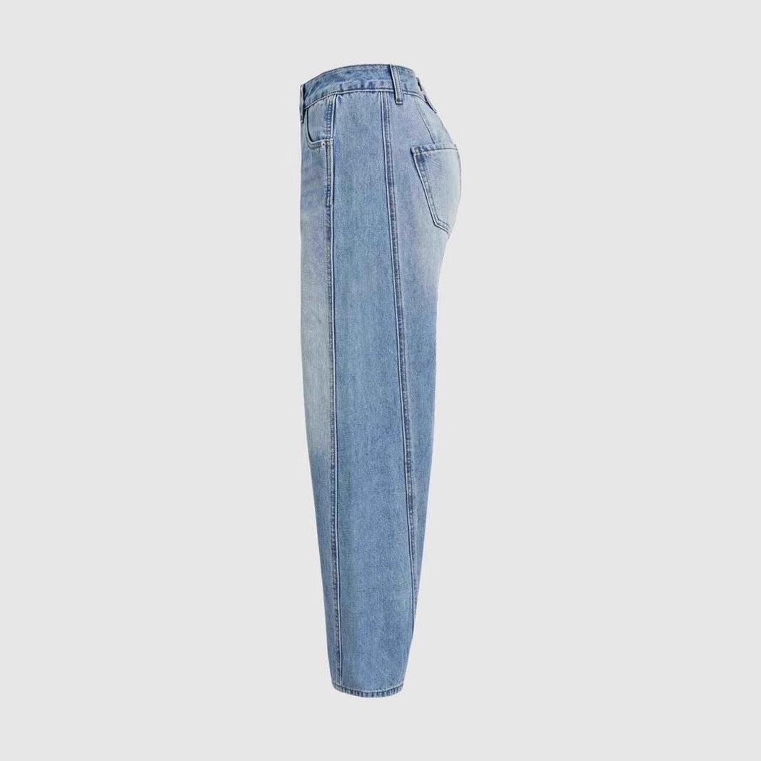 Kvindernes løstsiddende jeans i vintage look med frynset kant Stilla