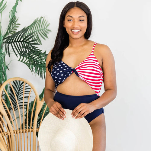 Kvinder patriotisk høj talje bikini-sæt Stilla