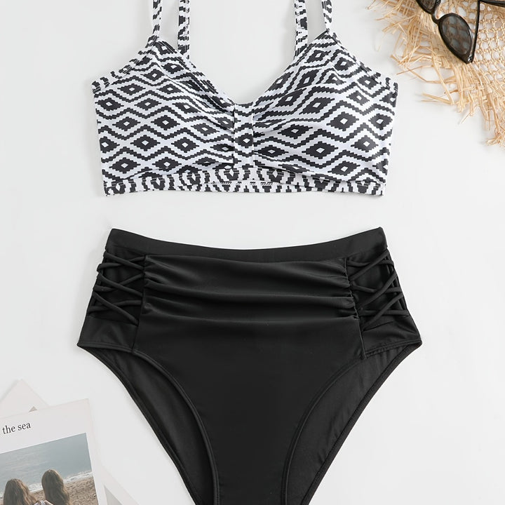 Dame Højskåret bikini med blomster accenter og raffinerede detaljer Skovae
