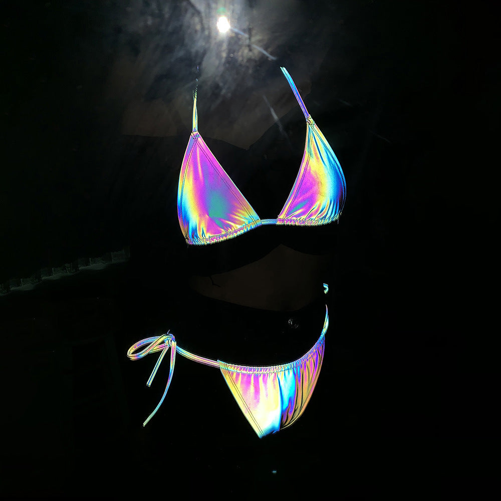 Dame cropped Bralette med skinnende effekt Stilla