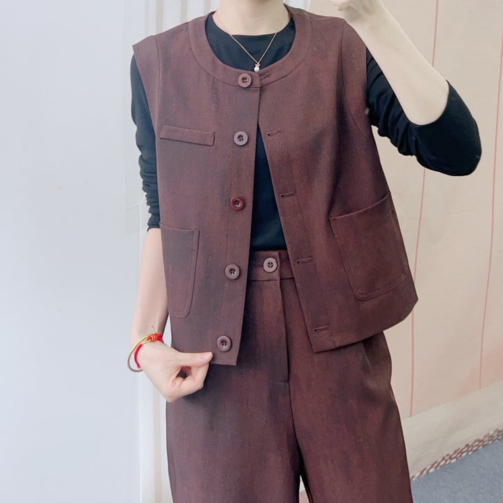 Dame elegant vest og bukser kombination Stilla