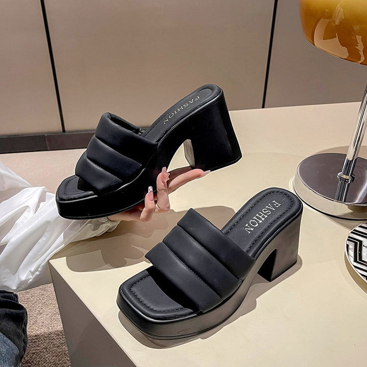 Dame Plateau-sandaler med bred rem og moderne blokhæl Stilla