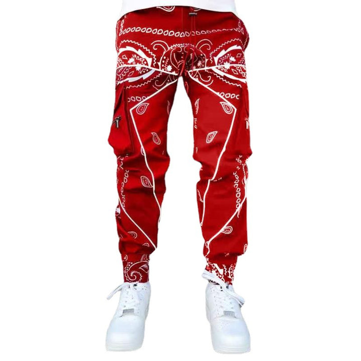 Herre nan Bandana-Cargo-joggingbukser med snor og elastiske manchetter Skovae