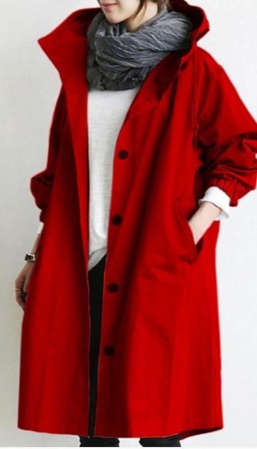 Stilla | Dame Oversized Hætte-Trenchcoat
