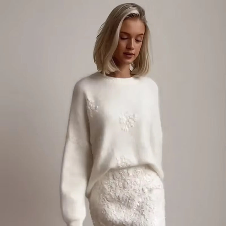 Kvindernes Legesyge Sweater med Blomster Blonde Design Stilla