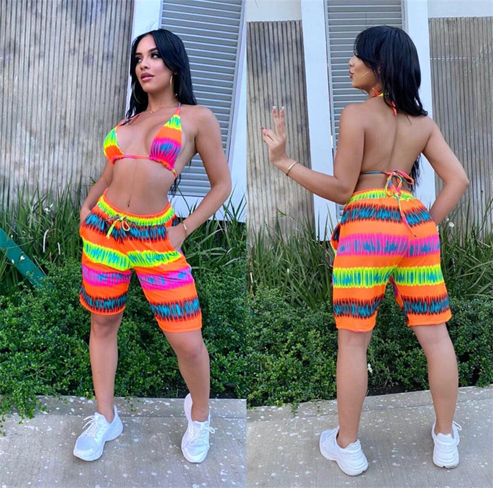 Dame Sporty Bikini sæt med afslappede shorts Stilla