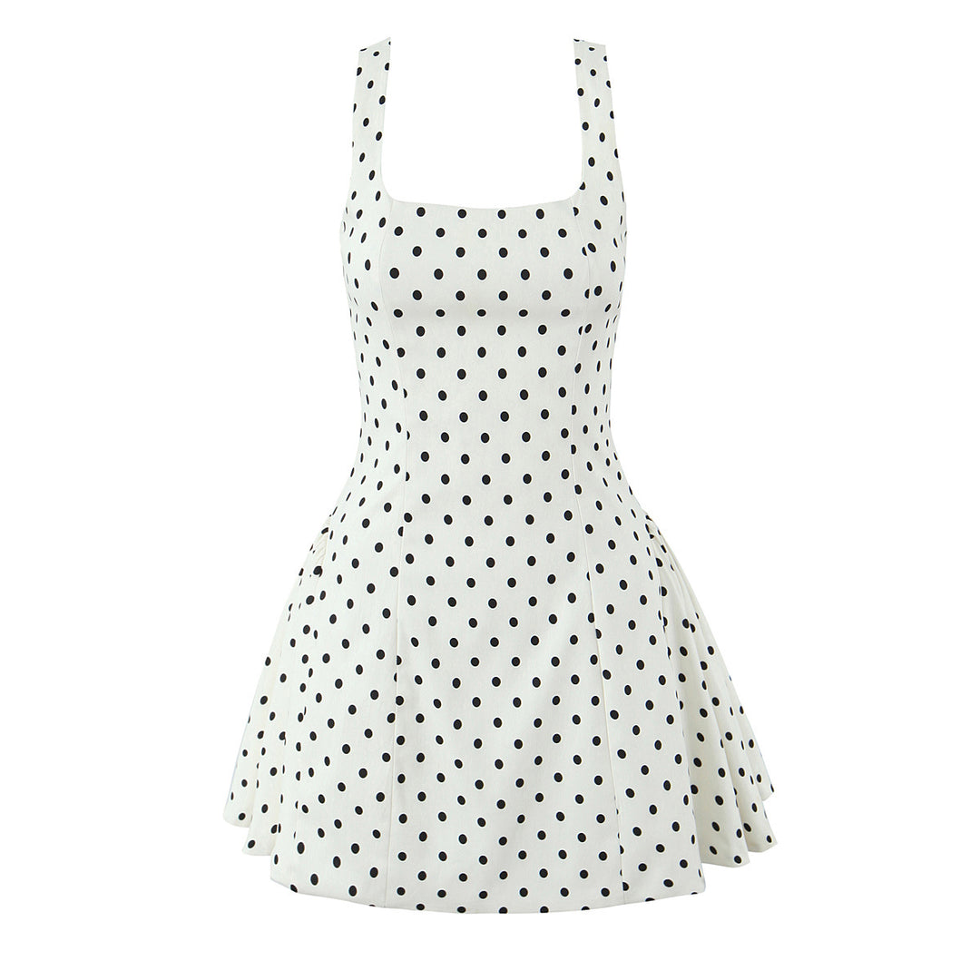 Dame legende sommerkjole med polka-prikker og udskilt nederdel Stilla