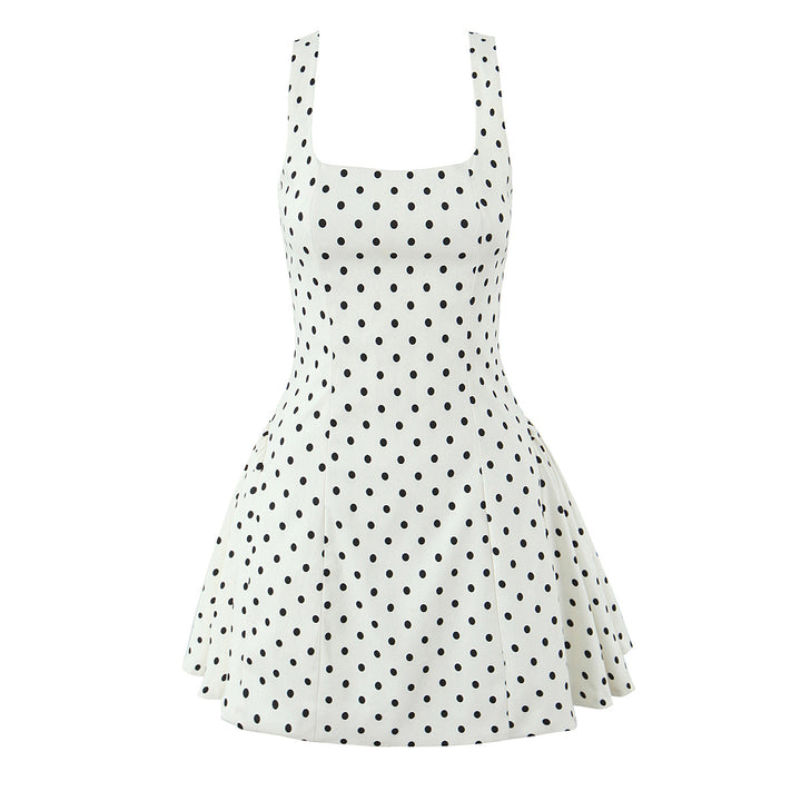 Dame legende sommerkjole med polka-prikker og udskilt nederdel Stilla