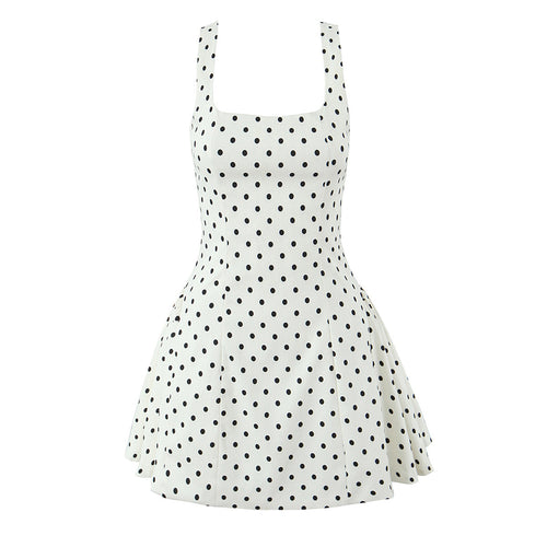Dame legende sommerkjole med polka-prikker og udskilt nederdel Stilla