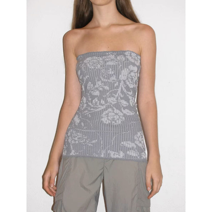 Dame Strapless Blomsterprint Top Stilla
